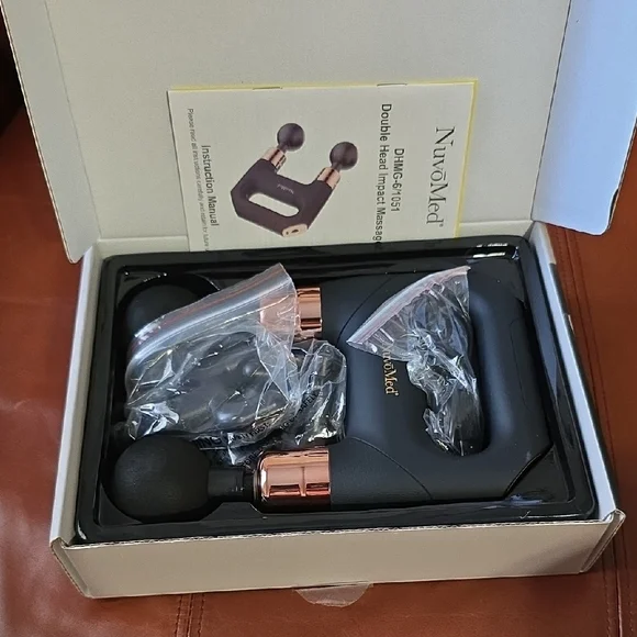 NuvoMed Dual Head Massager - Black and Gold - Picture 2 of 4